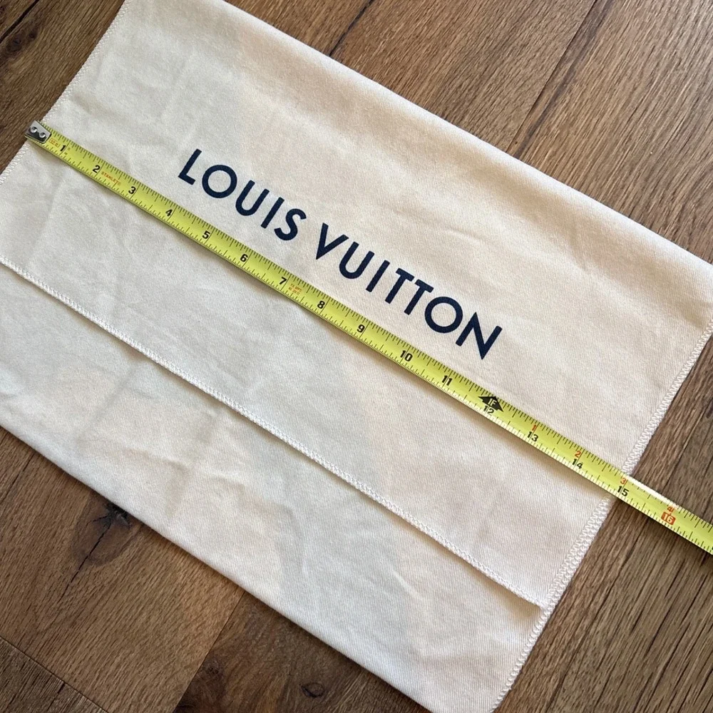 Louis Vuitton Cream Cotton Dust Bag Large Fold Over Logo Sleeve 15x10.5